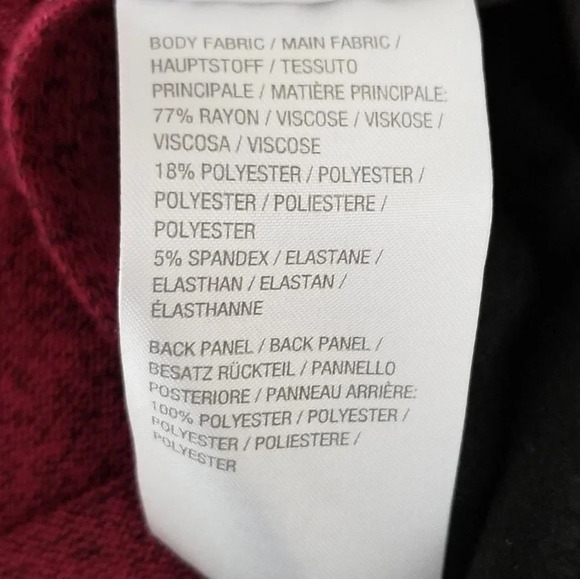 H by Halston Burgundy Long Sleeve Top with Black Back M - Picture 6 of 6